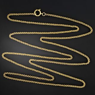 English Victorian Cable Chain Necklace, 65 Inches - 2
