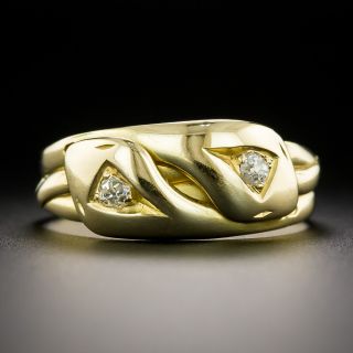 English Victorian Diamond Double-Headed Snake Ring - 4