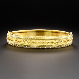 English Victorian Etruscan Revival Bangle Bracelet - 2