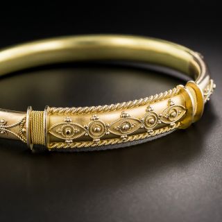 English Victorian Etruscan Revival Bangle Bracelet