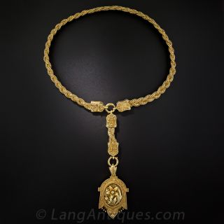 English Victorian Locket Necklace - 1