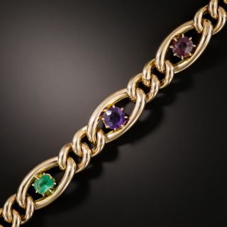 English Victorian Multi-Gemstone Bracelet