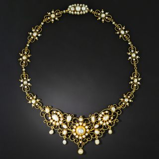 English Victorian Natural Pearl Necklace - 2
