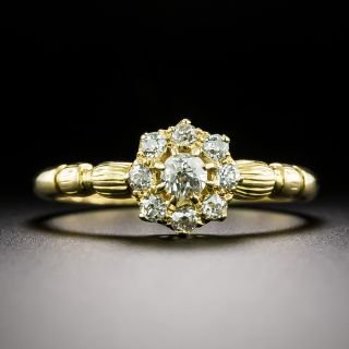 English Victorian Petite Diamond Cluster Ring, Circa 1893 - 6
