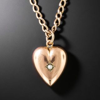 English Victorian Petite Puffed Heart Necklace - 3