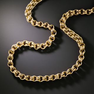 English Victorian Rolo Chain Necklace - 2