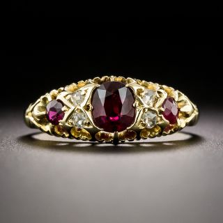 English Victorian Ruby and Diamond Ring, Circa 1895 - 2