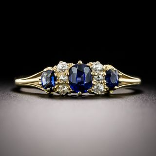 English Victorian Sapphire and Diamond Ring, Circa 1895 - 2