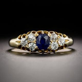 English Victorian Sapphire and Diamond Ring - 3