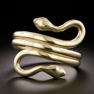 English Victorian-Style Double Snake Ring, Circa 1978 - 3