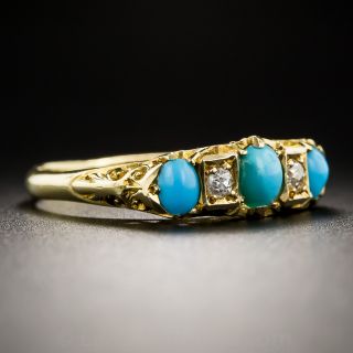 English Victorian Turquoise and Diamond Ring