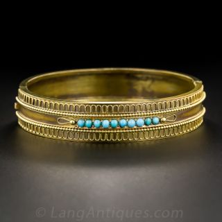 English Victorian Turquoise Bangle Bracelet