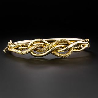 English Victorian Woven 'Infinity' Bangle Bracelet - 2