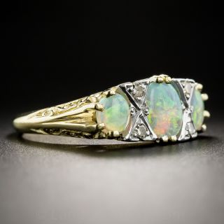 English Vintage Opal and Diamond Ring