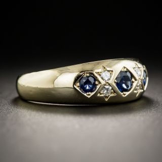 English Vintage Sapphire and Diamond Band Ring
