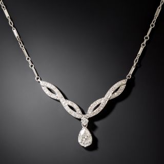Estate 1.01 Carat Pear-Shaped Diamond Necklace - GIA  - 3