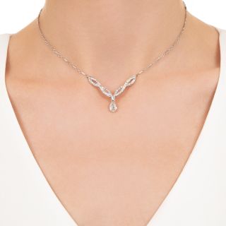 Estate 1.01 Carat Pear-Shaped Diamond Necklace - GIA 