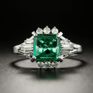 Estate 1.03 Carat Emerald and Diamond Ring - 2
