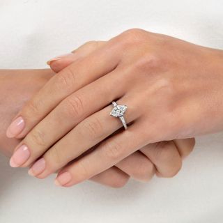 Estate 1.03 Carat Marquise Diamond Engagement Ring - GIA E SI2