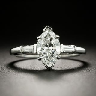 Estate 1.03 Carat Marquise Diamond Engagement Ring - GIA E SI2 - 2