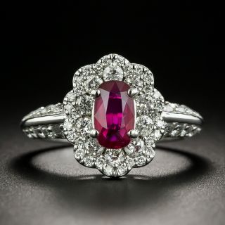Estate 1.03 Carat No-Heat Mozambique Ruby and Diamond Ring - GIA - 0