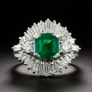 Estate 1.08 Carat Emerald and Diamond Ring - 3