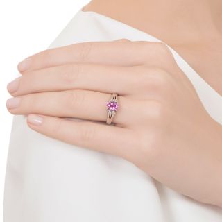 Estate 1.10 Carat Pink Sapphire and Diamond Ring