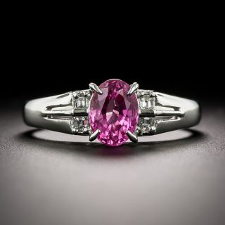 Estate 1.10 Carat Pink Sapphire and Diamond Ring - 2