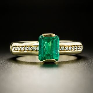 Estate 1.15 Carat Emerald And Diamond Ring - 2