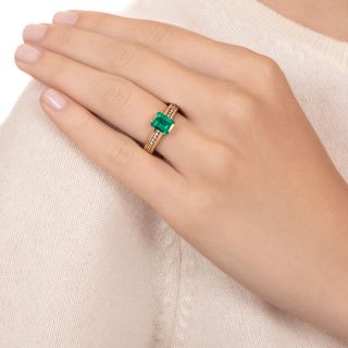 Estate 1.15 Carat Emerald And Diamond Ring