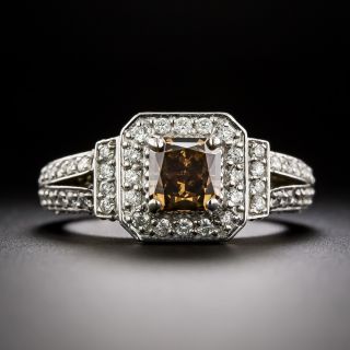 Estate 1.15 Carat Radiant-Cut Fancy Dark Orangy Brown Diamond Ring - GIA - 3