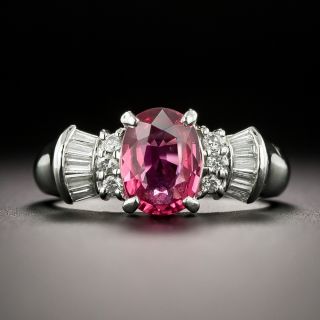 Estate 1.19 Carat No-Heat Pink Sapphire and Diamond Bow Ring  - 3