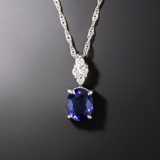 Estate 1.19 Carat Sapphire And Diamond Drop - 2