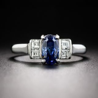 Estate 1.22 Carat No-Heat Burmese Sapphire and Diamond Ring - 3