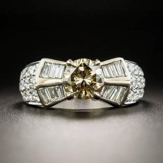 Estate 1.23 Carat  Natural Fancy Yellowish-Brown Diamond Ring - GIA - 3
