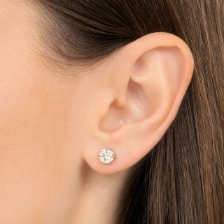 Estate 1.43 Carat Diamond Stud Earrings - GIA 