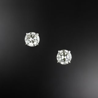 Estate 1.43 Carat Diamond Stud Earrings - GIA  - 2