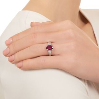 Estate 1.43 Carat No-Heat Ruby and Diamond Ring