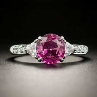 Estate 1.47 Carat No-Heat Pink Sapphire and Diamond Ring - 2