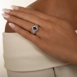 Estate 1.50 Carat Sapphire and Diamond Ring
