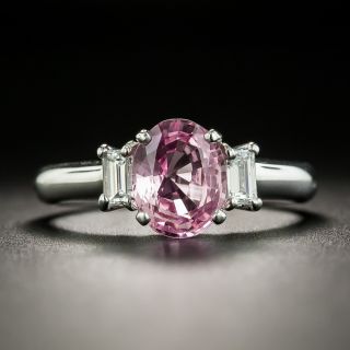Estate 1.57 Carat No-Heat Pink Sapphire and Diamond Ring - 2