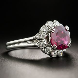 Estate 1.65 Carat Ruby Diamond Platinum Ring