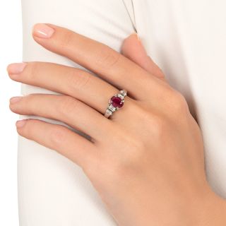 Estate 1.68 Burmese Ruby and Diamond Ring