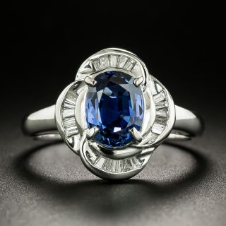 Estate 1.70 Carat No-Heat Sapphire Diamond Ring - GIA - 3