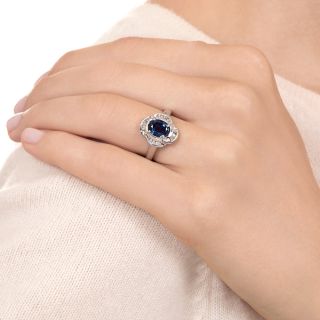 Estate 1.70 Carat No-Heat Sapphire Diamond Ring - GIA