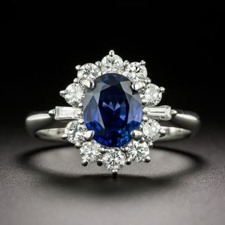 Estate 1.80 Sapphire and Diamond Halo Ring - 2