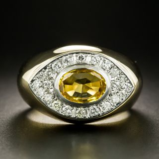 Estate 1.86 Carat Yellow Sapphire and Diamond Ring - 2
