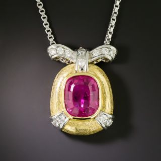 Estate 14.00 Carat Pink Tourmaline and Diamond Necklace - 2