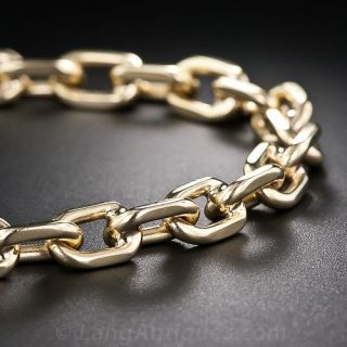 Estate 14k Gold Solid Curb Link Bracelet