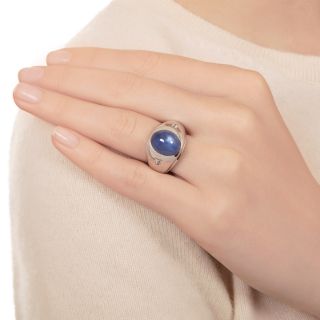 Estate 15.50 Carat Natural Blue Star Sapphire Ring  - AGL